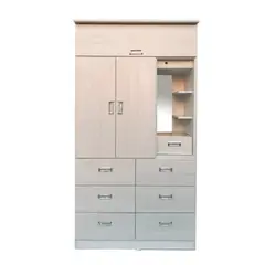 MUEBLES CRISOSTOMO - Ropero de Melamina 3 Puertas con Espejo Malva