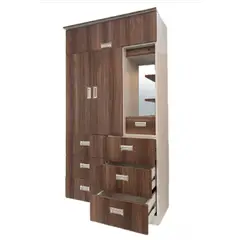 MUEBLES CRISOSTOMO - Ropero de Melamina 3 Puertas con Espejo Caramelo