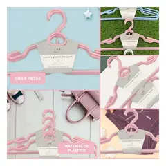 GENERICO - Pack4 Colgador Resistente en Rosado Y+Regalo Stickers