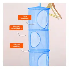 GENERICO - Pack6 Almacenador Vertical con 3 Secciones en Color Azul