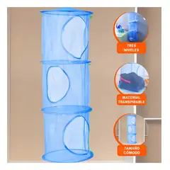 GENERICO - Pack12 Red Funcional con 3 Pisos Colgable en Color Azul