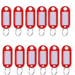 GENERICO - Llavero con Etiqueta Color Rojo Pack x 12 Unidades