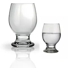 NADIR - Vaso Copa para Agua Paulista 250ml de Vidrio Set X12 Copas