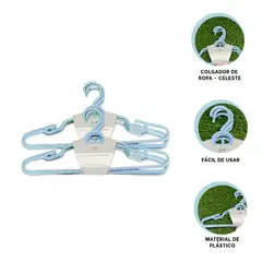 GENERICO - Pack4 Percha para Prendas en Celeste Y+Papel de Regalo