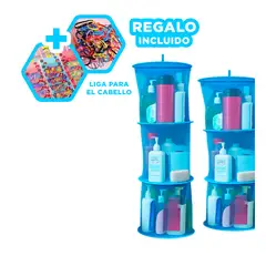 GENERICO - Almacenador Vertical con 3 Pisos Celeste Y+Ligas de Regalo