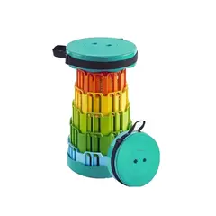 GENERICO - Silla Plegables Portatil con Centro Multicolor y Tapa Verde