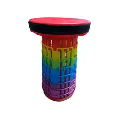 GENERICO - Silla Plegable de 3 Seguros Portatiles Tapa en Rojo