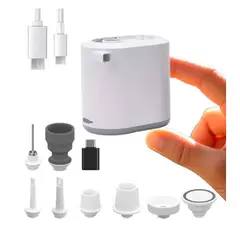 VARIOS - Bomba 3 en 1 Aspirador Inflador de Aire Inalámbrico de Bolsas al Vacío de Viaje Recargable Blanco