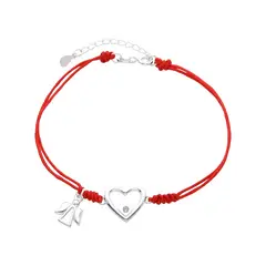 SANTORAL - Pulsera Angel Corazón - Hilo y Plata