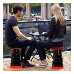 GENERICO - Pack6 Asiento para Exteriores con Tapa en Color Rojo