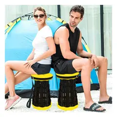 GENERICO - Pack6 Asiento para Exteriores con Tapa en Color Amarillo