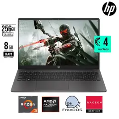 HP - Notebook 255 G10 15.6" FHD AMD Ryzen 3 7320U 8GB RAM 256GB SSD – Gris