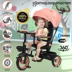 BABY - Triciclo Guiador Plegable «FOLDING» con Bluetooth Pink