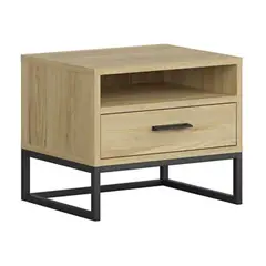 STARHOME - Velador Moderno con patas metálicas Stake Roble