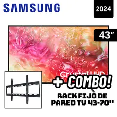 SAMSUNG - TELEVISOR 43 SMART TV TIZEN OS 4K CRYSTAL UHD LED - UN43DU7000GXPE + RACK FIJO