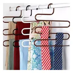 GENERICO - Pack6 Perchero para Colgar y Mantener Ropa en Color Marron