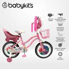 BABY KITS - BK Bike Girls aro 16 Rosado