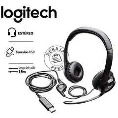 LOGITECH - Audífono H390 USB con micrófono y cancelación de ruido