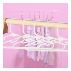 GENERICO - Pack12 Gancho de Plastico para Ropa Ligera en Color Blanco