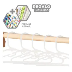 GENERICO - Colgador Resistente de Plastico en Blanco Y+Papel de Regalo