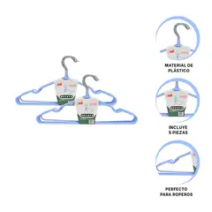 GENERICO - Pack2 Colgadores Duradero en Azul Y+Regalo Stickers