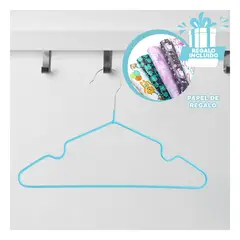 GENERICO - Colgadores Ligeros de Ropa en Celeste Y+Papel de Regalo