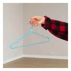 GENERICO - Pack6 Set de Perchas Seguro en Celeste