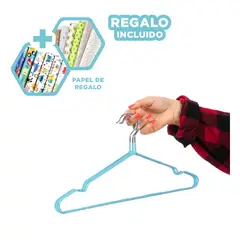 GENERICO - Pack6 Set de Alambre con Plastico Celeste Y+Papel de Regalo