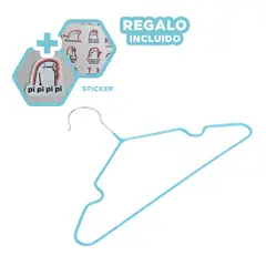 GENERICO - Pack6 Set de Ropa de Alambre en Celeste Y+Regalo Stickers