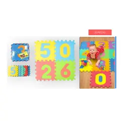GENERICO - ALFOMBRA CUADRADA DE ROMPECABEZAS DE NUMEROS PARA NIÑOS
