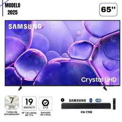 SAMSUNG - Televisor de 65 Smart Tv UN65U8000F 4K UHD 2025 + Soundbar CHW-C400