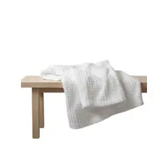 GENERICO - Manta Doble Cara Waffer Blanco Nieve Pura 160 x 179 cm Zalmohadas