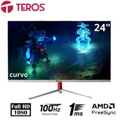 TEROS - Monitor curvo TE-2402S 238 FHD VA 100Hz 1ms HDMI VGA negro
