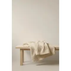 GENERICO - Manta Doble Cara Crema Waffer Vainilla Serena 250x179 cm Zalmohadas