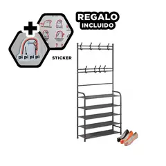 GENERICO - Pack6 Portazapatos Espacioso en Negro Y+Regalo Stickers