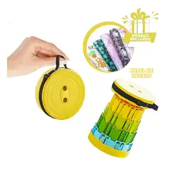 RYBIU IMPORT - Pack12 Banca Multiuso con Apoyo Amarillo Y+Papel de Regalo