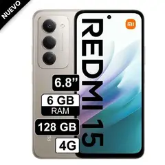 REDMI - Celular Xiaomi 15 128GB 6GB RAM Gris claro