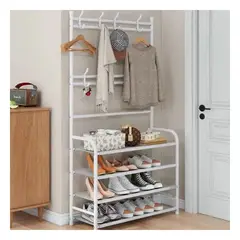 GENERICO - Pack6 Rack Util para Zapatos con Ganchos 4 N Blanco