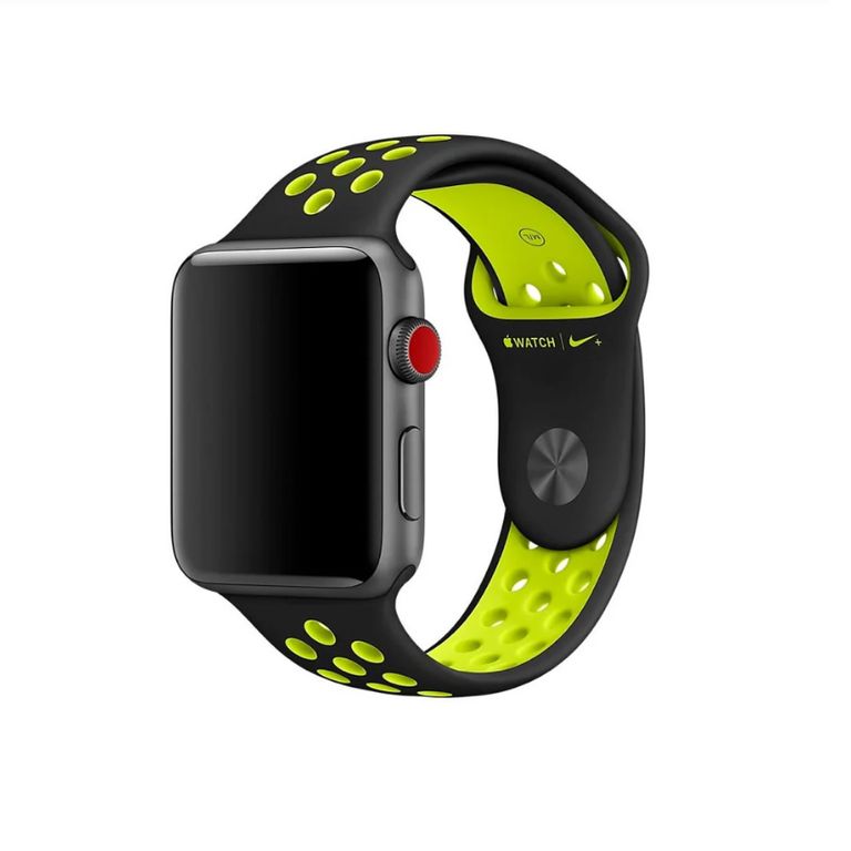 CORREA DEPORTIVA NIKE PARA APPLEWATCH 42-44-45-49MM NEGRO VERDE VOLT