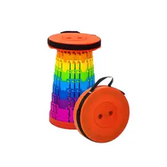 GENERICO - Silla Plegable con 3 Seguros Naranja Centro Multicolor