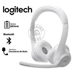 LOGITECH - Audífono Zone 300 Bluetooth Blanco Crudo Micrófono Noise