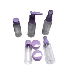 GENERICO - SET DE 7 BOTELLAS / ENVASES DE VIAJE - LILA