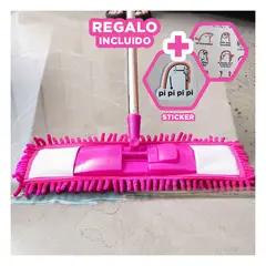 GENERICO - Trapedor Limpieza de Pisos en Fucsia Y+Regalo Stickers