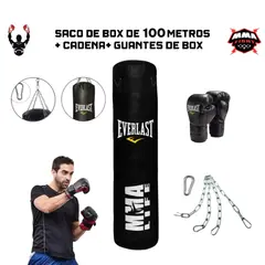 HOLGU - Saco de box de 1.00 Metros + Cadena + Guantes de box