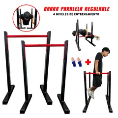 HOLGU - Barras Paralelas Regulables 4 alturas Calistenia + GUANTES