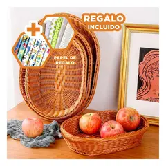 GENERICO - Pack6 Canastilla Dinamica de 40x30x7cm Y+Papel de Regalo