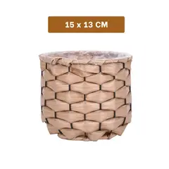 GENERICO - Pack2 Cesta Entrelazada Multiusos para Usar en Casa 15x13cm