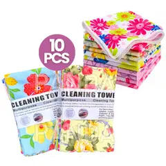 SM - SET POR 10 PAÑOS MULTIUSO DE COCINA CON DISEÑO DE 30X30 CM