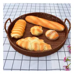 GENERICO - Pack2 Cesta Funcional y Practica Circular Trenzada en Marron