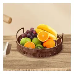 GENERICO - Pack2 Cesta Redonda y Ligera en Marron Y+Papel de Regalo